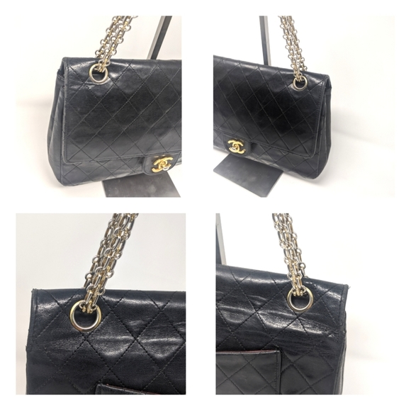 🎉CHANEL Black 2.55 Double Flap Bag Bijoux Chain - Picture 5 of 17